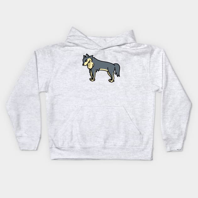 cool wolf drawing design Kids Hoodie by Radi-SH